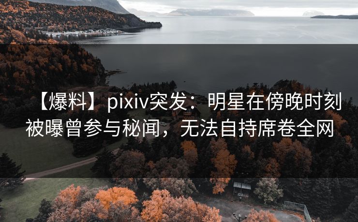 【爆料】pixiv突发:明星在傍晚时刻被曝曾参与秘闻,无法自持席卷全网 【爆料】pixiv突发:明星在傍晚时刻被曝曾参与秘闻,无法自持席卷全网