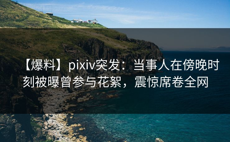 【爆料】pixiv突发：当事人在傍晚时刻被曝曾参与花絮，震惊席卷全网
